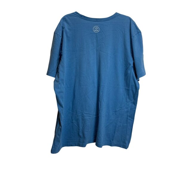 Life Is Good Crusher Tee XXL Blue Fishing Keep it Reel Graphic T-Shirt - Picture 5 of 5